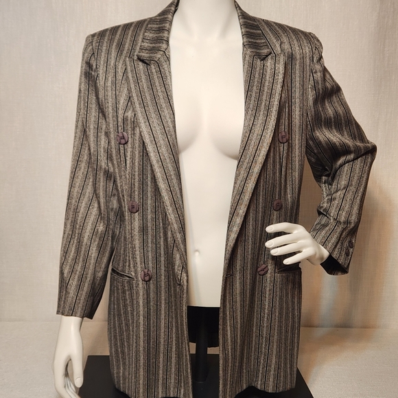 LB Portfolio Ladybug Blazer Vertical Stripes Vintage Size 14 - Picture 4 of 8